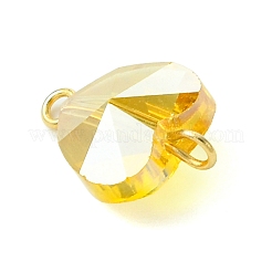 6 Stück 6 Farben Glas-Herz-Anschluss-Charms&nbsp;PALLOY-JF03072