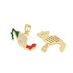 Pendenti in zirconi cubici trasparenti in micro pavè di ottone&nbsp;KK-F931-22A-G