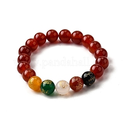 Braccialetti con perline rotonde di corniola naturale&nbsp;BJEW-M110-03B