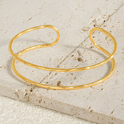 Pulseras de doble capa de acero inoxidable 304 para mujer&nbsp;II5944-2