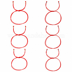 Ensemble de bracelets à 2 brins en cordon de polyester tressé rouge (2 couleur)&nbsp;VV9827-1