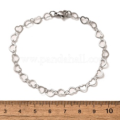 Anlaufgeschützte 304 Edelstahl-Herzgliederarmbänder&nbsp;BJEW-N280-04