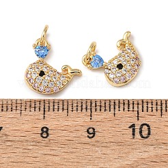 Breloques en laiton avec zircone cubique de micro pave&nbsp;KK-C143-41A-G