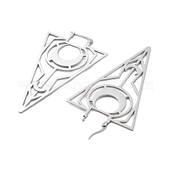 Pendientes de aro triangulares de acero inoxidable 304&nbsp;EJEW-M031-01P