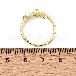 Offene Manschettenringe aus Messing mit Mikropavé und Zirkonia für Damen&nbsp;CU-CBAE7DF-44G