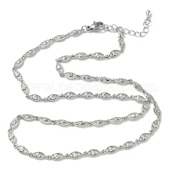 Messing Micro Pave klare Zirkonia Auge Gliederkette Halsketten&nbsp;NJEW-G183-07P