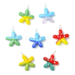 7pcs 7 Farben handgemachte Bunte Malerei-Anhänger&nbsp;LAMP-CJ0002-75