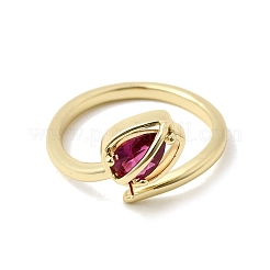 Bagues ouvertes en laiton avec micro pavé de zircones cubiques pour femmes&nbsp;RJEW-L343-01G-04