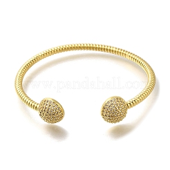 Gestellplattierte Armreifen aus Messing mit Mikropavé-Kubikzirkonia&nbsp;BJEW-P336-14G