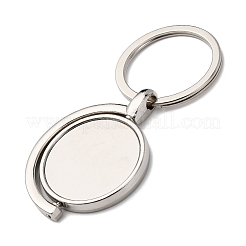 Drehbare Legierung Rohling Schlüsselanhänger Cabochon-Einstellungen&nbsp;KEYC-F041-02P