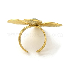 304 Edelstahlring mit natürlichem Regalit/Imperialjaspis/Meeresablagerungsjaspis&nbsp;RJEW-Z034-02G