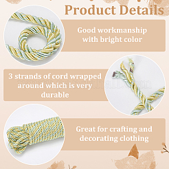 20 Yards 3-lagige gedrehte Polyesterschnur&nbsp;OCOR-WH0086-99B-03