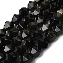 Natürliche goldenen Glanz Obsidian Perlen Stränge&nbsp;G-Z119-A10-02