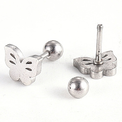 Anlaufgeschützte 201 Edelstahl Barbell Knorpel Ohrringe&nbsp;EJEW-R147-18