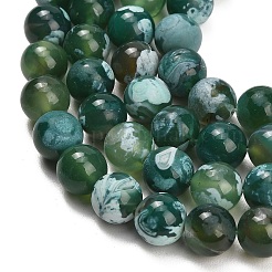 Brins de perles d'agate craquelée au feu naturel (teintes et chauffées)&nbsp;G-K425-A08-12mm