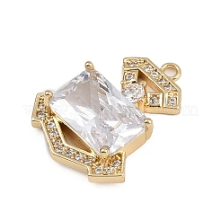 Pendentifs avec zircon cubiques à micro-pavés en laiton&nbsp;KK-S339-05G