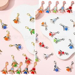 20 pieza de 10 estilos de adornos colgantes de vidrio y acrílico con forma de ángel&nbsp;HJEW-SZ00003