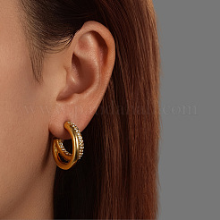 Boucles d'oreilles demi-créoles en acier inoxydable 304 avec strass et cristal pour femmes&nbsp;WG20CE2-02