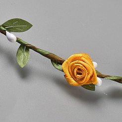 Haarreif mit künstlichen Rosen aus Polyester&nbsp;AJEW-WH20019-03A