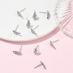 Boucles d'oreilles puces en laiton Shegrace serties de micro-pavés de zircone cubique&nbsp;XGRQ4N374-719P
