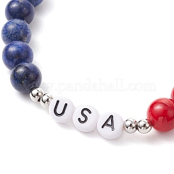 Bracelets extensibles en perles rondes de jade mashan teinté naturel&nbsp;BJEW-TA00596