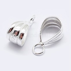 Pendentif de bélière en 925 argent sterling&nbsp;STER-F036-09S-7x13mm