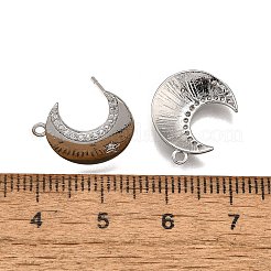 Reperti per orecchini a bottone in zircone chiaro con micro pavé di ottone&nbsp;LS-KK-G530-03P