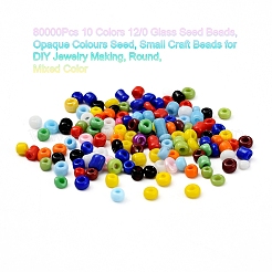 8000 Stück 10 Farben 12/0 Glas Saatperlen&nbsp;SEED-YW0001-33A