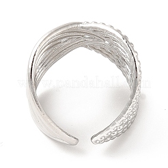 Anillo de puño abierto de acero inoxidable 201 que no se deslustra&nbsp;RJEW-E063-48P