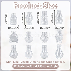 24 Stück Mini-Glasvase in 12 Stilen&nbsp;AJEW-HY0003-03
