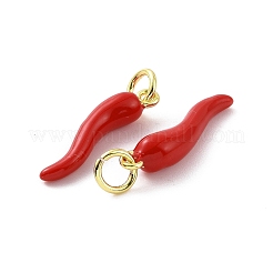 Ciondoli smaltati in ottone placcato a cremagliera&nbsp;X-KK-C008-20G-04
