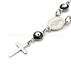 Bracciale con ciondolo a croce in acciaio inossidabile 201&nbsp;BJEW-A142-01P