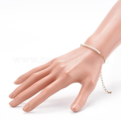 Bracelets en perles de morganite naturelle avec pierre de naissance de mars&nbsp;BJEW-JB06092-03