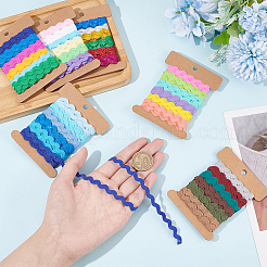 6 carte 6 styles de rubans en polyester à bords ondulés colorés&nbsp;OCOR-NB0001-80