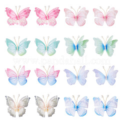 32 stücke 8 arten tuch schmetterling mit imitation perle ornament zubehör&nbsp;DIY-TA0014-29