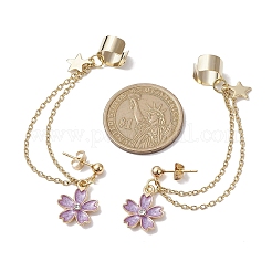 Catene per orecchini a polsino in acciaio inossidabile 304 color oro chiaro con strass&nbsp;EJEW-JE05684-05