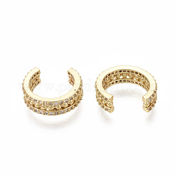 Orecchini a polsino in zircone chiaro con micro pavè di ottone&nbsp;EJEW-R114-025G-NF