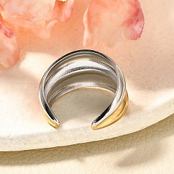 Offene Manschettenringe aus 304 Edelstahl für Unisex&nbsp;RJEW-R010-06G&S