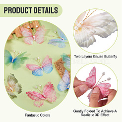 32 stücke 8 arten tuch schmetterling mit imitation perle ornament zubehör&nbsp;DIY-TA0014-29
