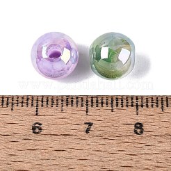 Perles de résine opaque bicolores à placage UV&nbsp;RESI-Q233-10MM-01