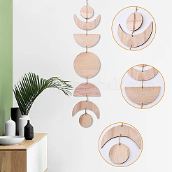 Decoraciones colgantes de madera de fase lunar&nbsp;HJEW-WH0043-26A