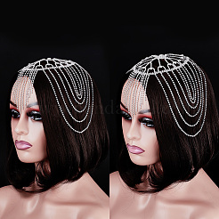 Kopfbedeckung aus Strass-Mesh&nbsp;OHAR-WH0021-47S