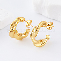 Boucles d'oreilles à tige torsadées en acier inoxydable 304 pour femmes&nbsp;LN6682