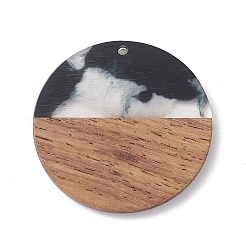 Anhänger aus perlmuttfarbenem Harz und Walnussholz&nbsp;WOOD-C016-01G