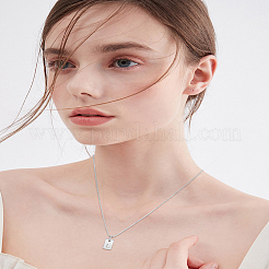 Collier avec pendentif rectangulaire en forme de lettre en acier inoxydable 1 pièce&nbsp;NJEW-LP0001-34L-P