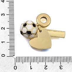 Breloques pendantes européennes en laiton et émail sur le thème du football&nbsp;KK-CBA8E93-01B