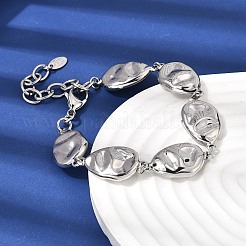 Bracciali a catena con maglie in acciaio chirurgico inossidabile 316l testurizzato per donna&nbsp;BJEW-D454-03P