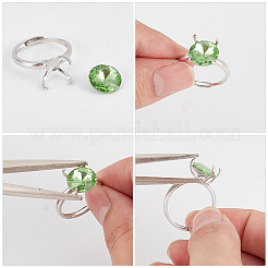 1 Stück verstellbare rhodinierte Fingerringkomponenten aus Sterlingsilber&nbsp;STER-BBC0006-95P