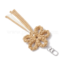 Colgantes y decoraciones con hilos de algodón y flores&nbsp;HJEW-TA00399-01