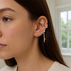 4 paire de boucles d'oreilles manchettes en laiton 2 couleurs&nbsp;EJEW-HY0001-52